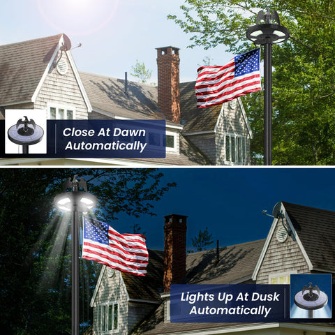 LNEUIE includes three American flags for a ready patriotic display.