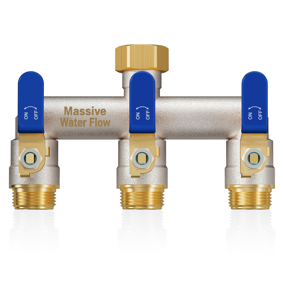 LNEZCDB 3-way hose splitter blue enables multitasking in the garden.