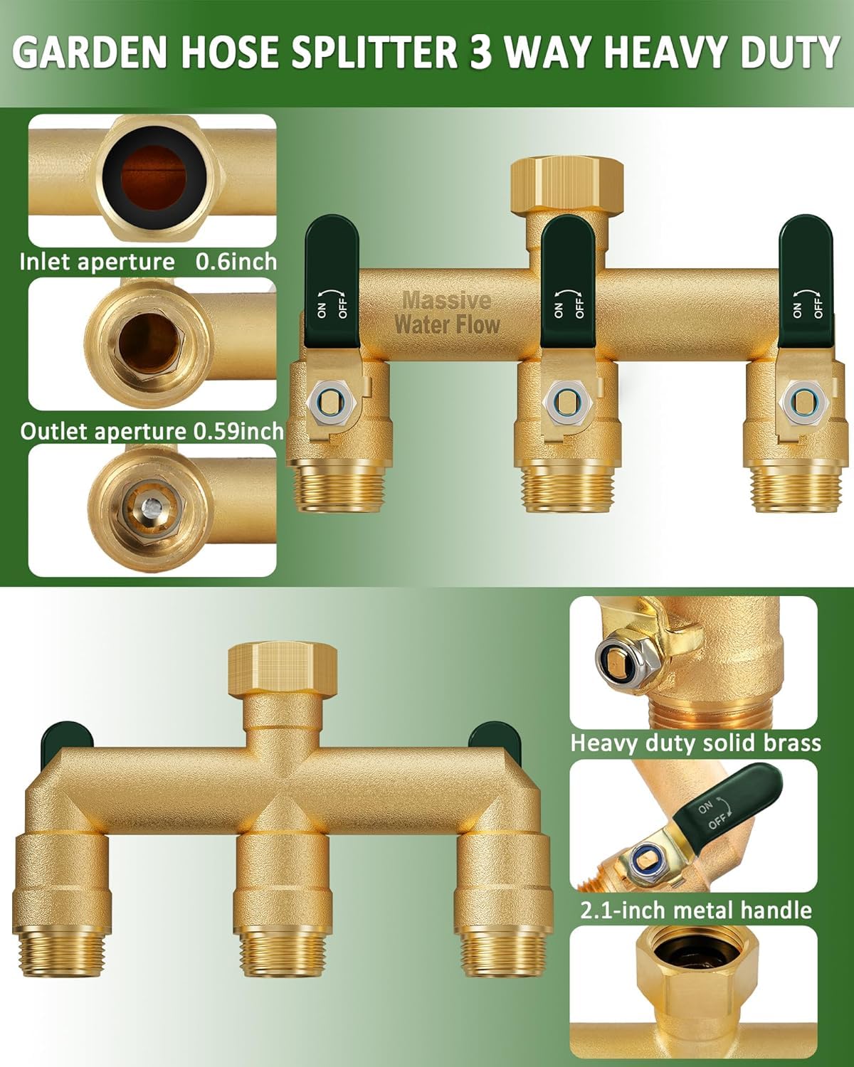 LNEZCDB ergonomic 3-way handle provides smooth control for easy water flow.