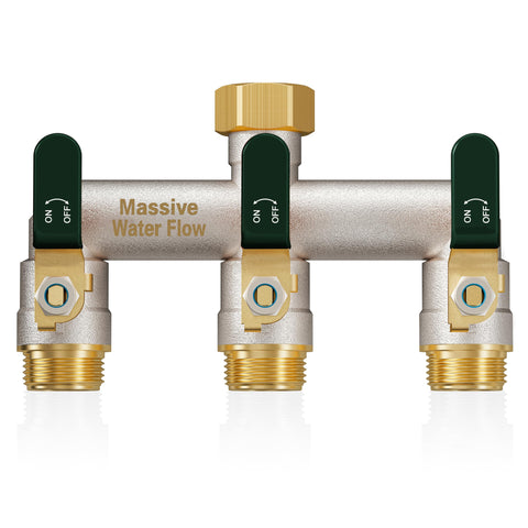 LNEZCDB garden hose splitter 3-way for full-flow watering setups