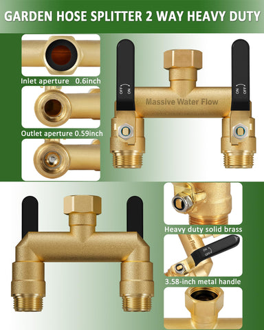 LNEZCDB hose splitter 3/4 inch GHT thread fits standard fittings.