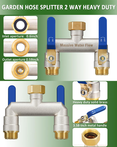 Nickel-plated spigot provides corrosion resistance and smooth full-flow operation.