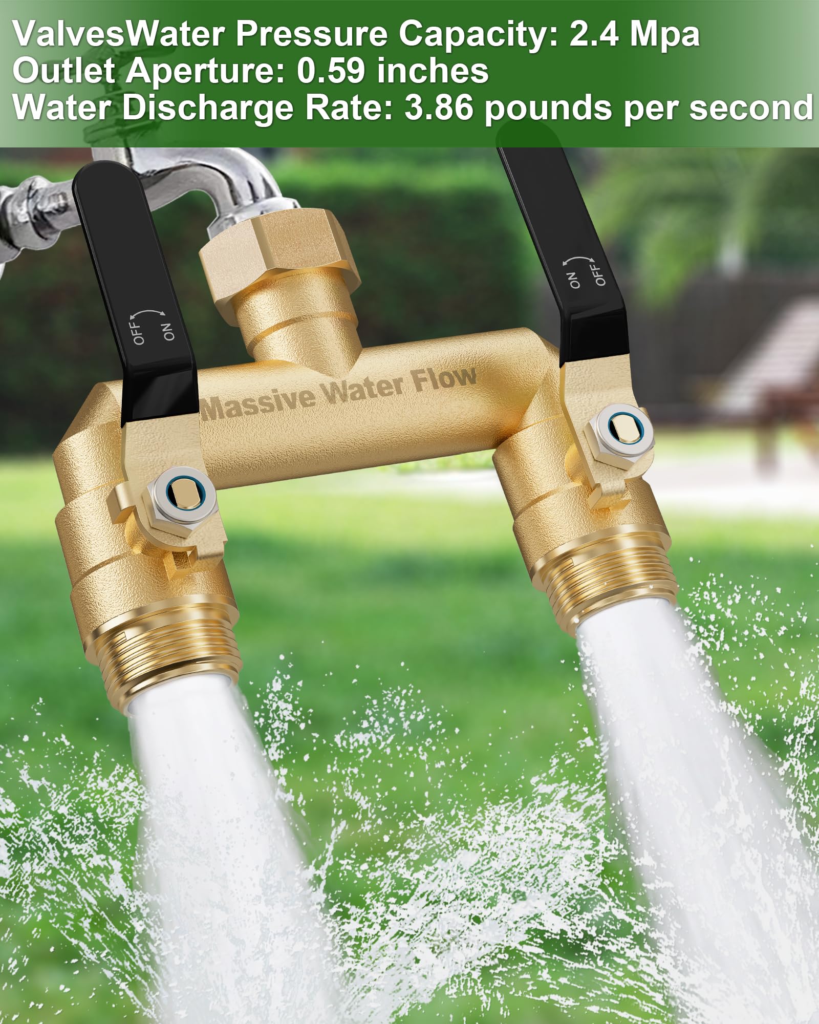 LNEZCDB hose splitter vertical 90-degree male thread reduces strain.