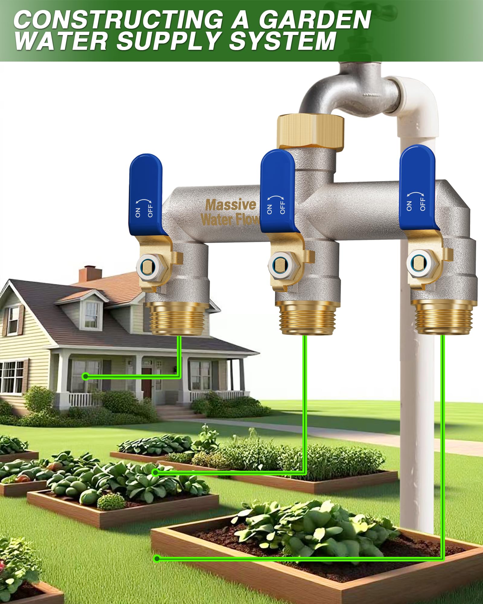 LNEZCDB multi-hose setup for watering plants and car washing.