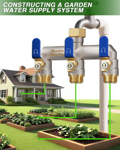 LNEZCDB multi-hose setup for watering plants and car washing.