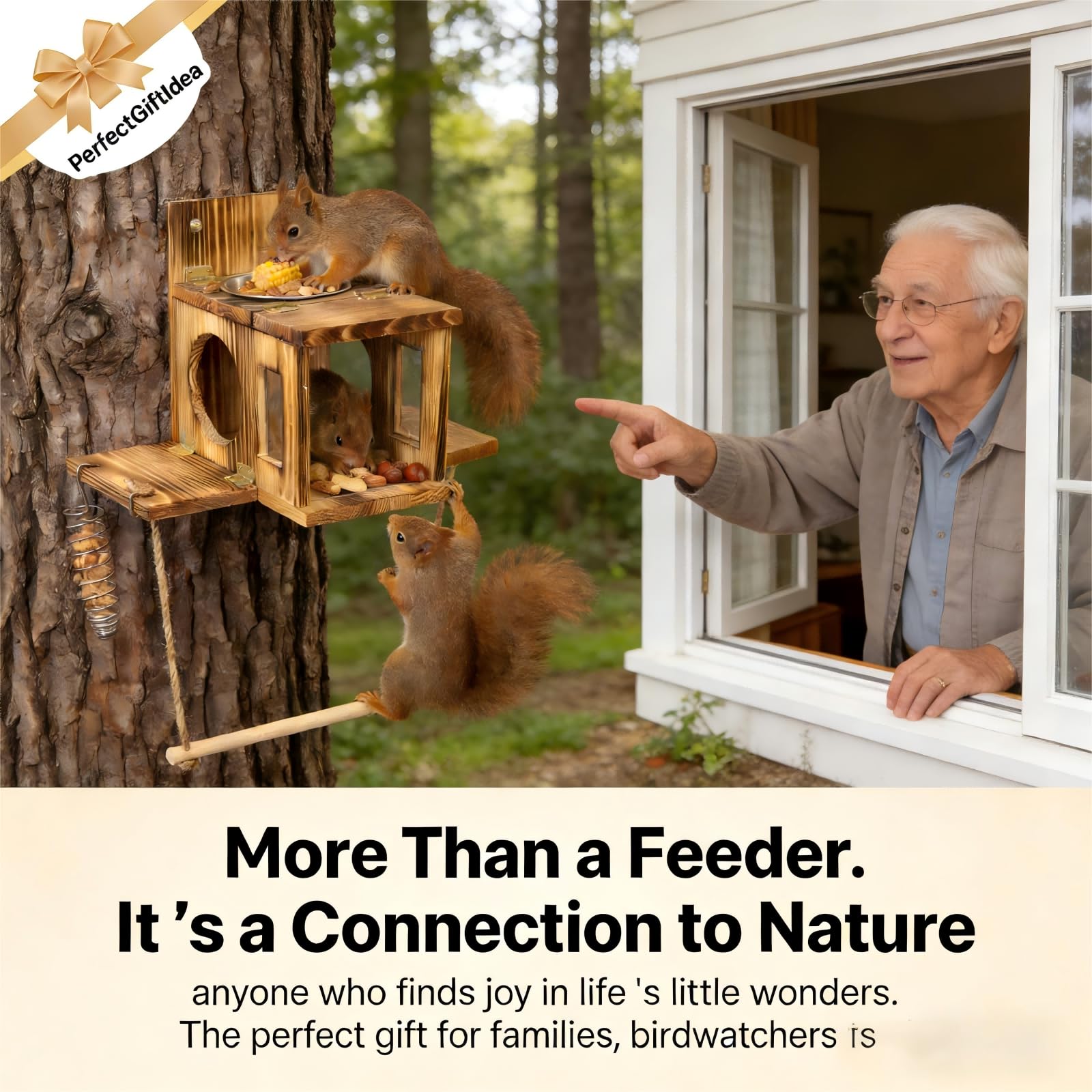 Lnncdsc Squirrel House ideal for wildlife watchers to observe activity.