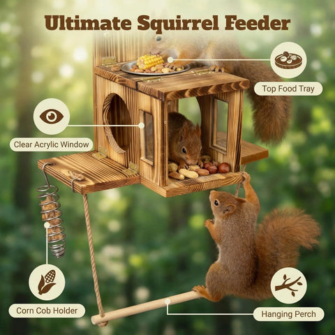 Easy-install Lnncdsc Squirrel House mounts on trees, fences, or posts.