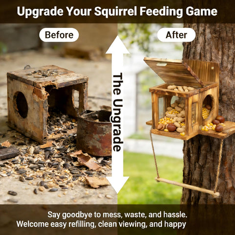 Sturdy Lnncdsc Squirrel House blends with garden landscapes on a tree.
