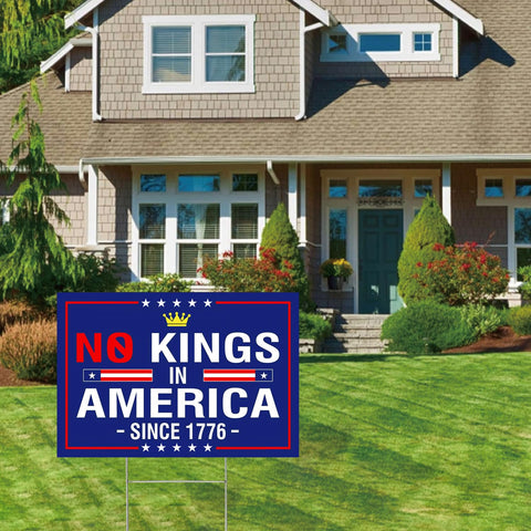 Lnyelxa blue yard sign enhances curb presence and conversation starter.