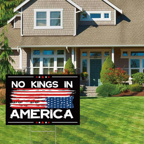 Lnyelxa No Kings In America sign 18x12 inches delivers noticeable impact.