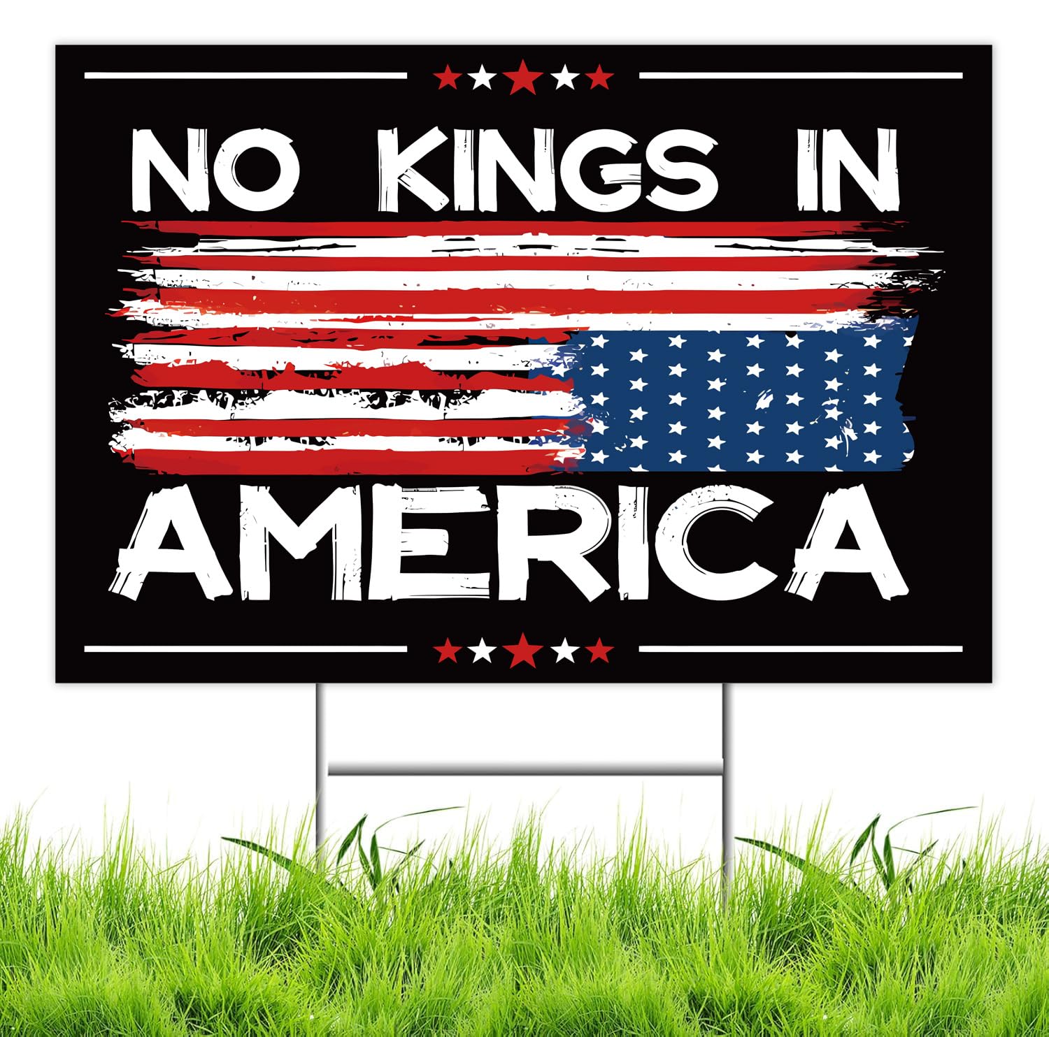 Lnyelxa No Kings In America sign front view ideal for yard display and high visibility.