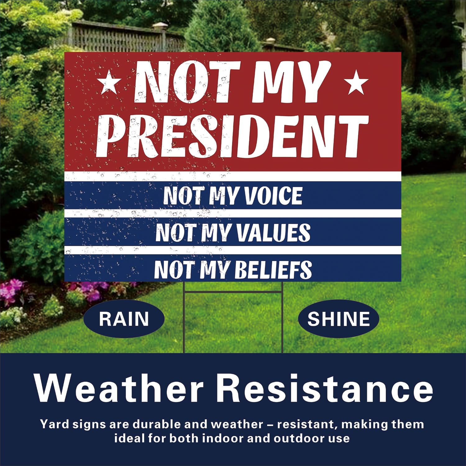 Lnyelxa Not My President sign 18x12 ready for rallies.