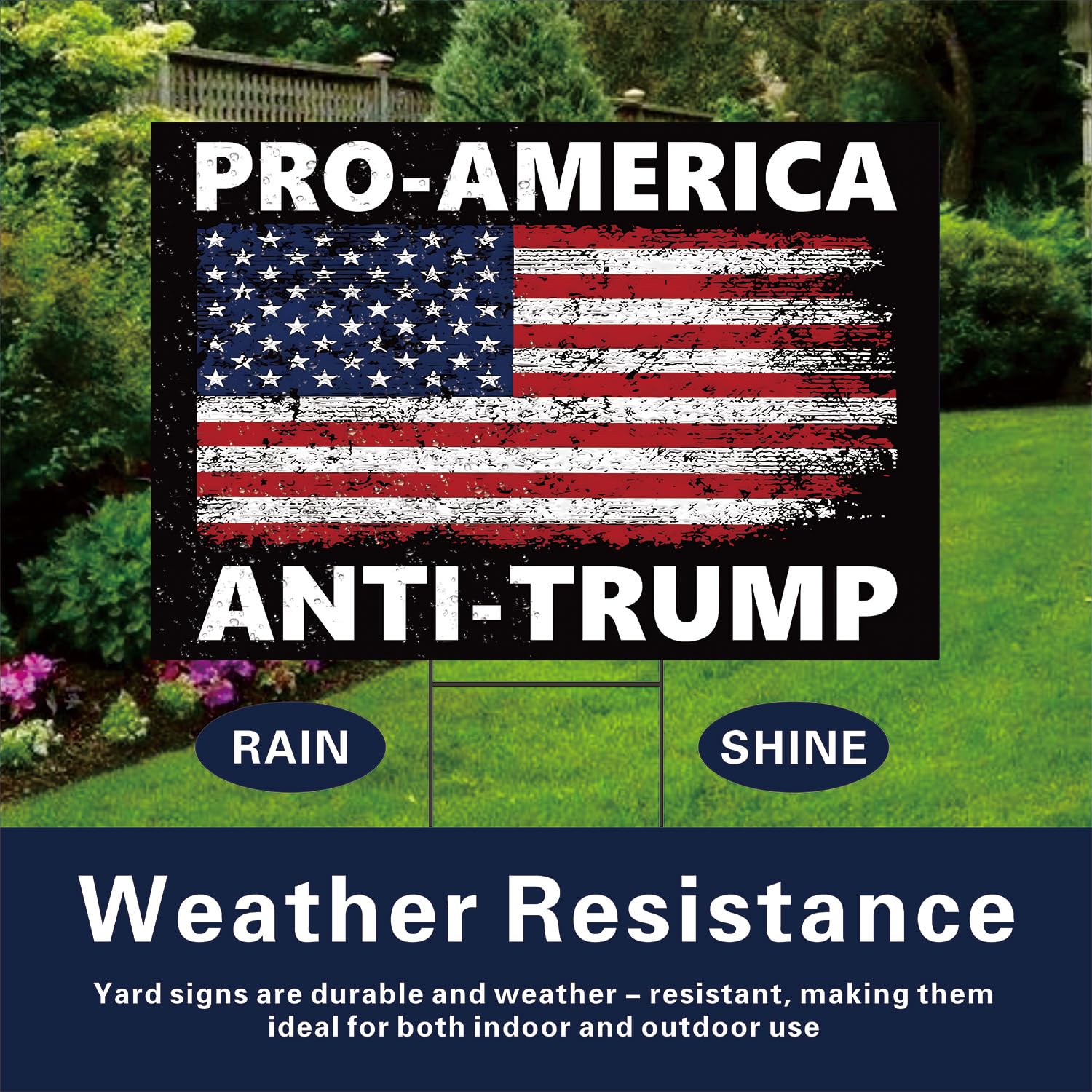 Lnyelxa Pro America Anti Trump sign carried at a rally expands reach with clarity