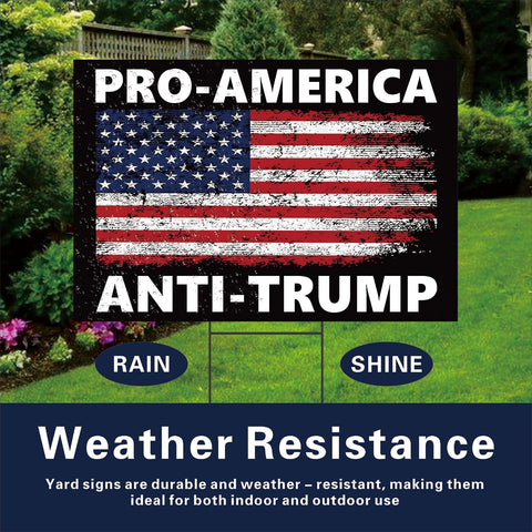 Lnyelxa Pro America Anti Trump sign carried at a rally expands reach with clarity