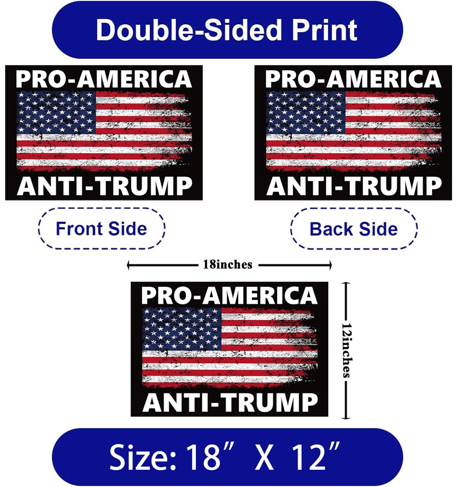 Lnyelxa Pro America Anti Trump sign stake-install ready for quick placement