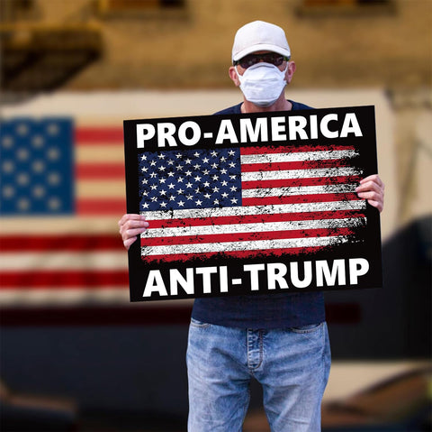 Lnyelxa Pro America Anti Trump sign weatherproof material resists elements