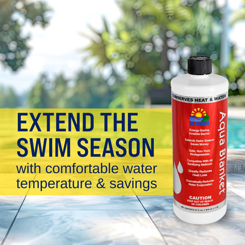 Lo-Chlor Aqua Blanket evaporation reduction highlights practical water-saving benefits for any pool.