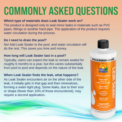 Lo-Chlor Leak Sealer highly concentrated formula for pools and spas.