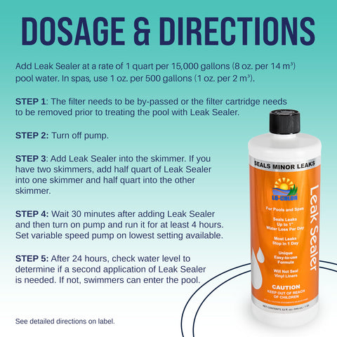 Lo-Chlor Leak Sealer no-drain feature supports water conservation.