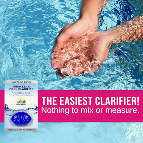 Lo-Chlor Miraclear clear-water surface highlights sparkling pool moments.