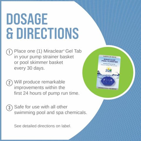 Lo-Chlor Miraclear skimmer-dispense illustrates quick, mess-free dosing.