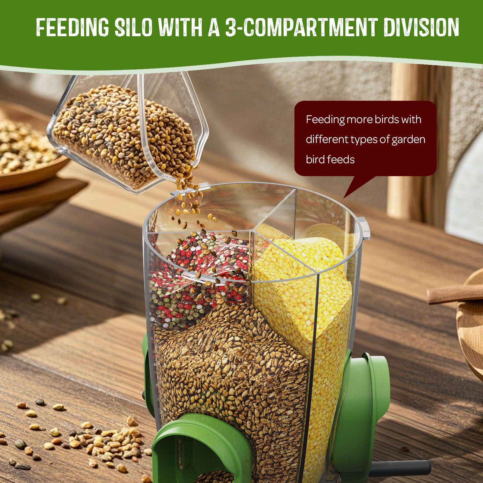 LO NA LOVE NATURE Lona bird feeder with three feeding ports for multiple birds
