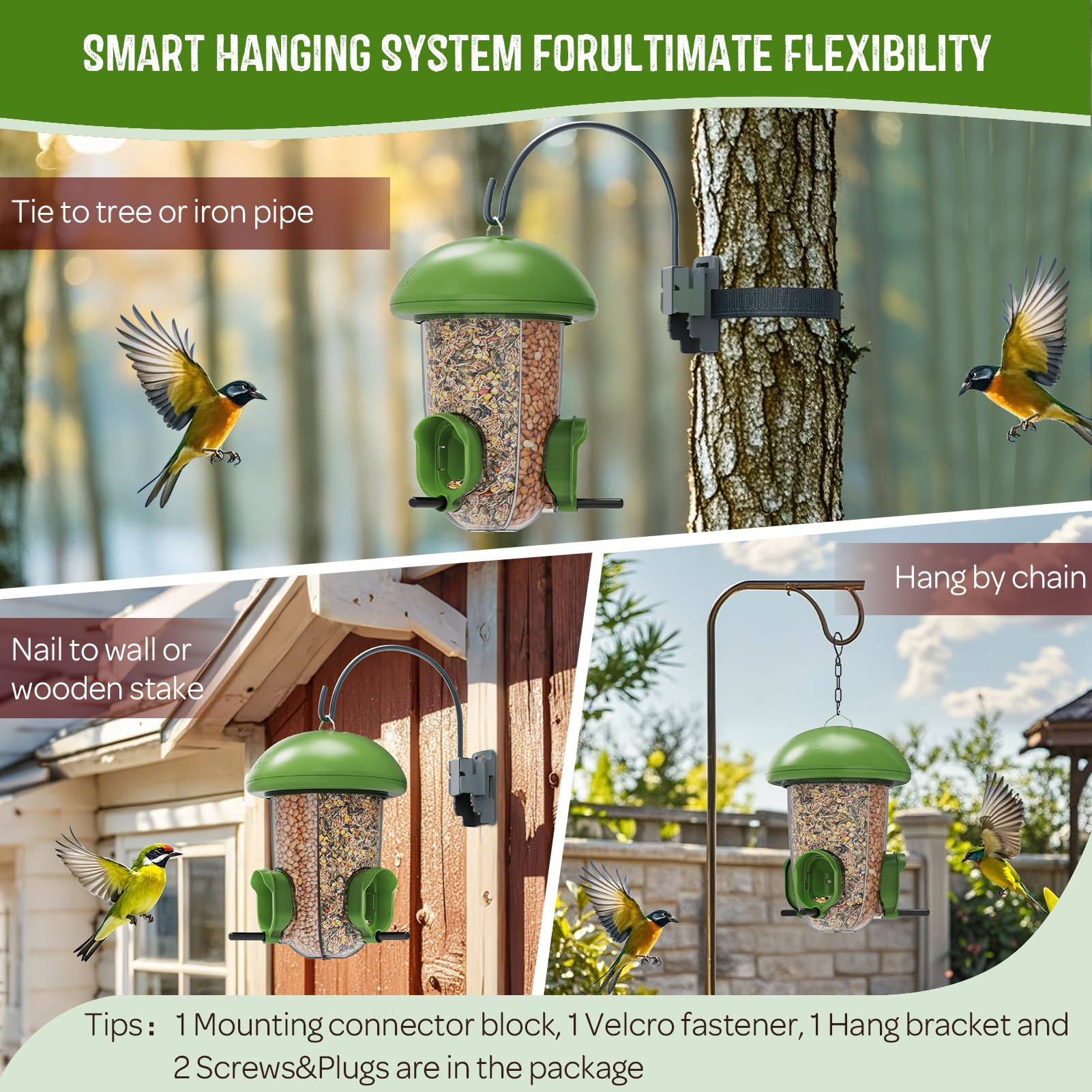 LO NA LOVE NATURE Lona bird feeder UV-resistant panel lets you monitor seed level