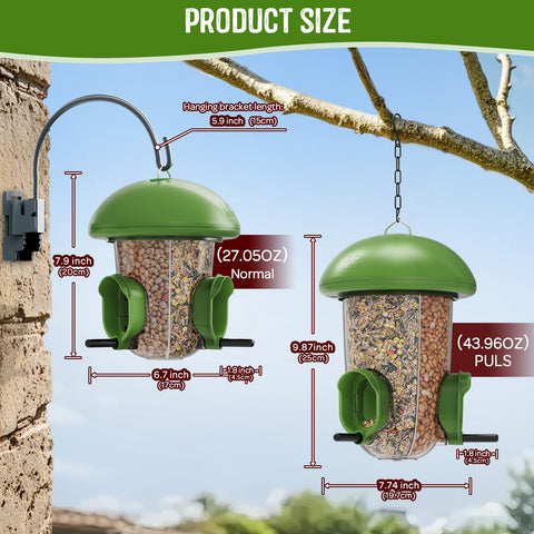 LO NA LOVE NATURE Lona bird feeder weatherproof dome protects seeds from rain