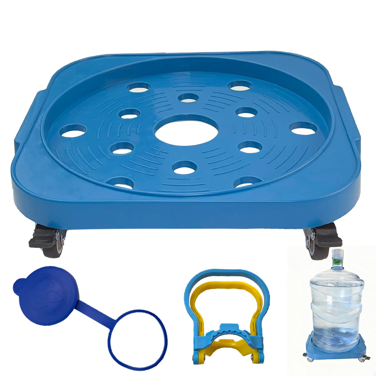 LOADFIZZ rolling caddy for easy transport of 5-gallon bottles.