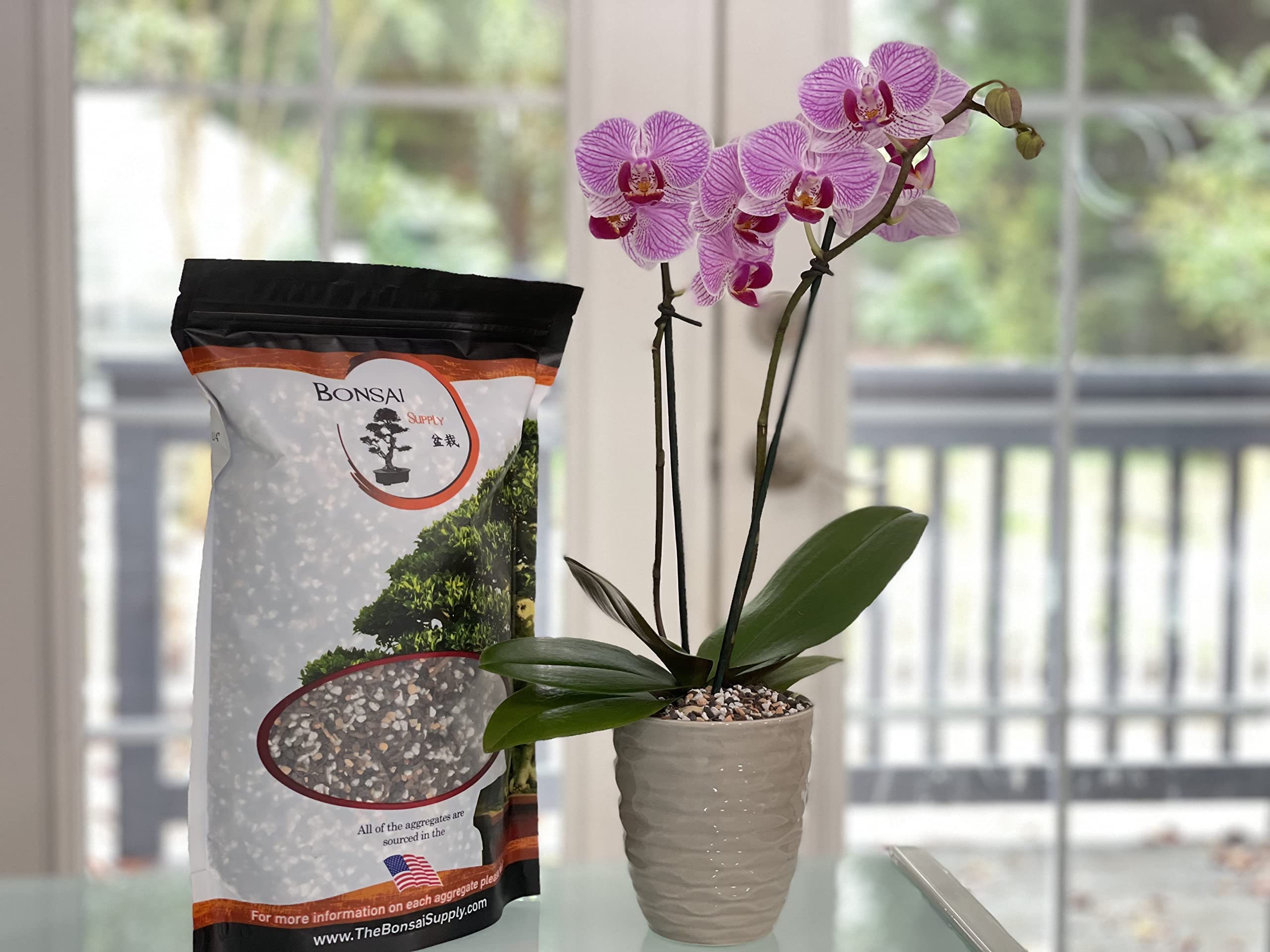Locally sourced USA aggregates highlighted for bonsai soil composition.