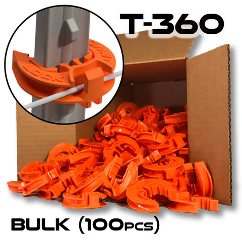 Lock Jawz T-360 insulator demonstrating 360° mounting for flexible wiring options