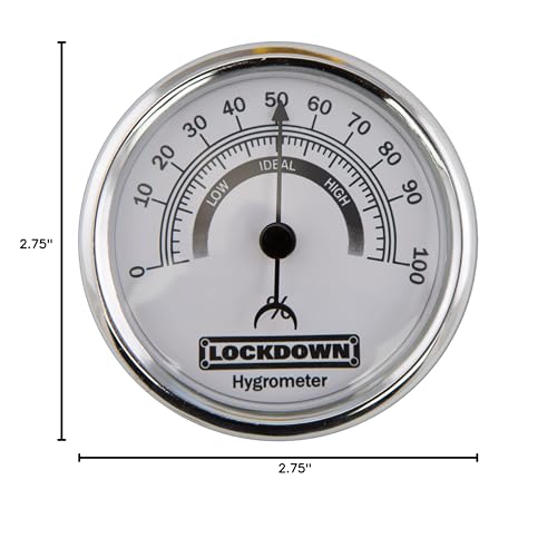 Lockdown easy-mounting hygrometer installs quickly inside a vault for flexible placement.
