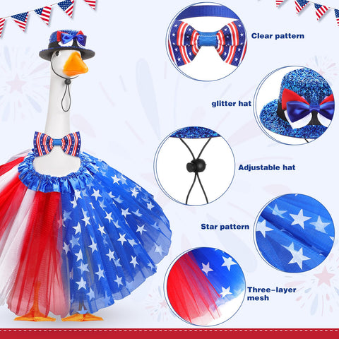 Locmeo bow tie completes patriotic look for garden geese and statues