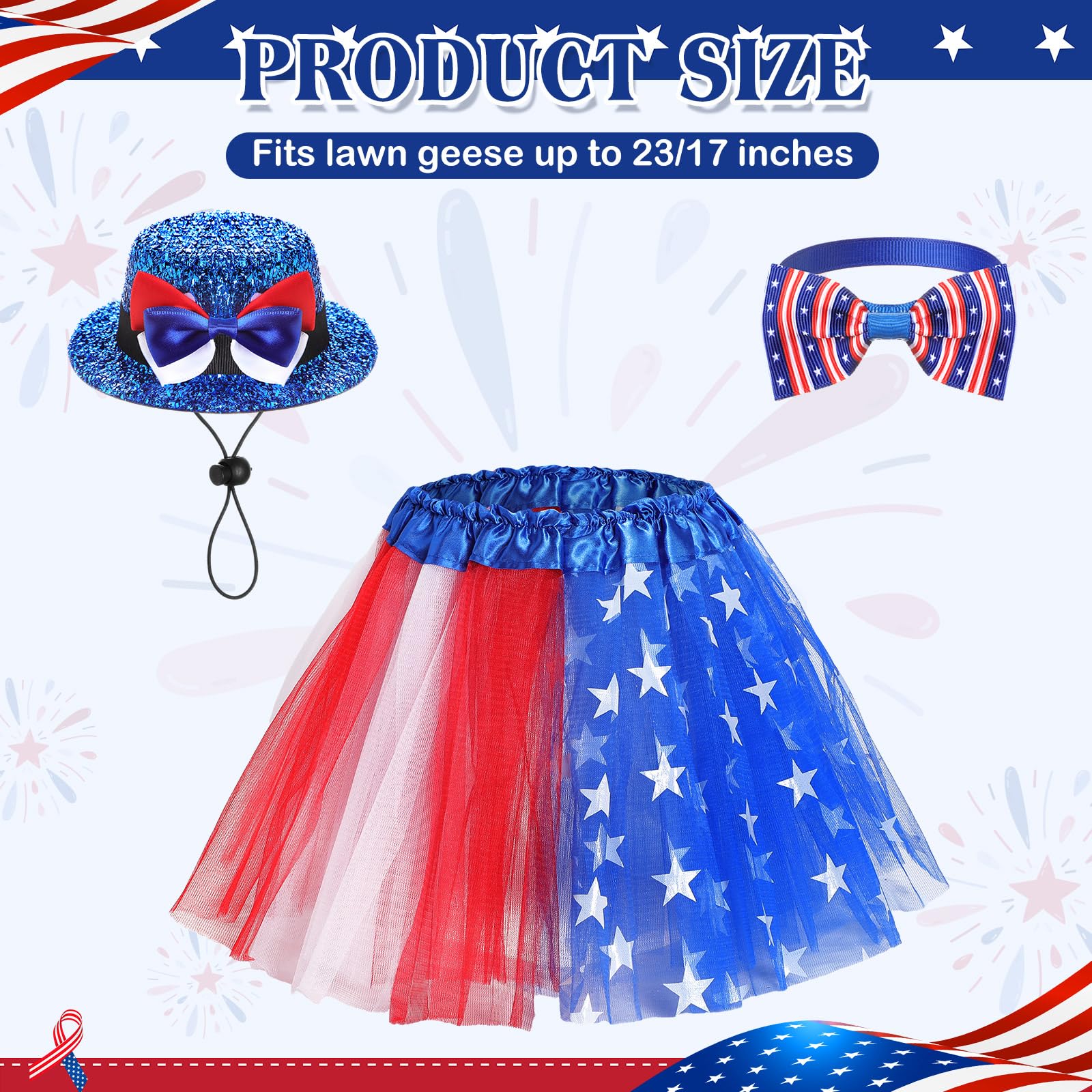 Locmeo tutu skirt adds festive flair to a 23-inch lawn goose statue