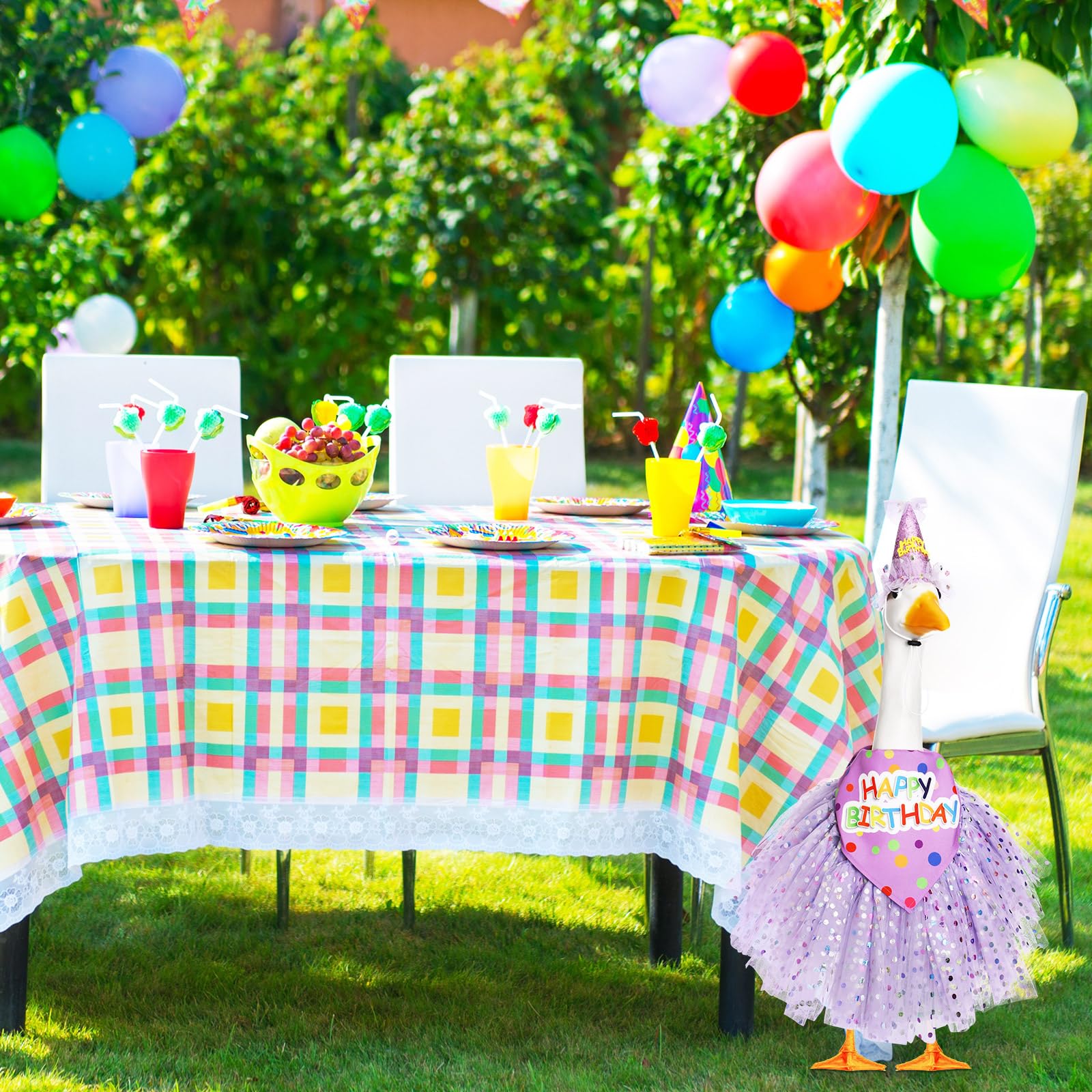Locmeo festive goose costume setup boosts garden scenes for parties