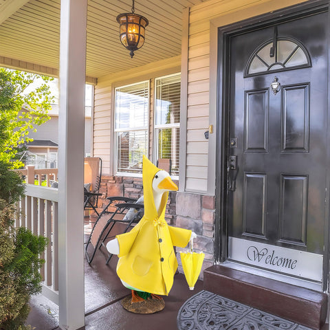 Locmeo pins secure the umbrella to goose wings for stability.