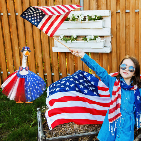 Locmeo lawn goose costume transforms ordinary statue into seasonal decor