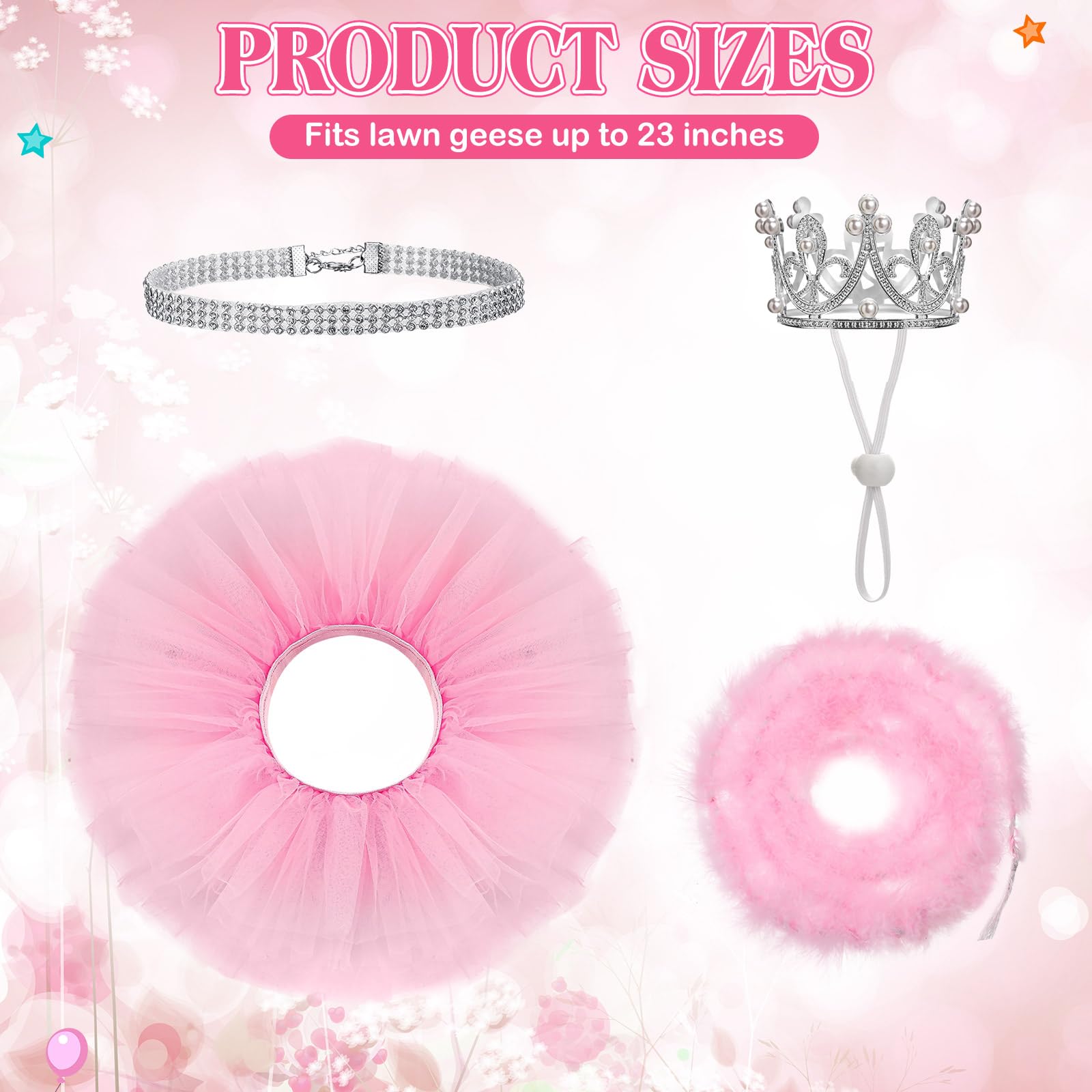 Locmeo princess goose tutu skirt in pink enhances outdoor decor