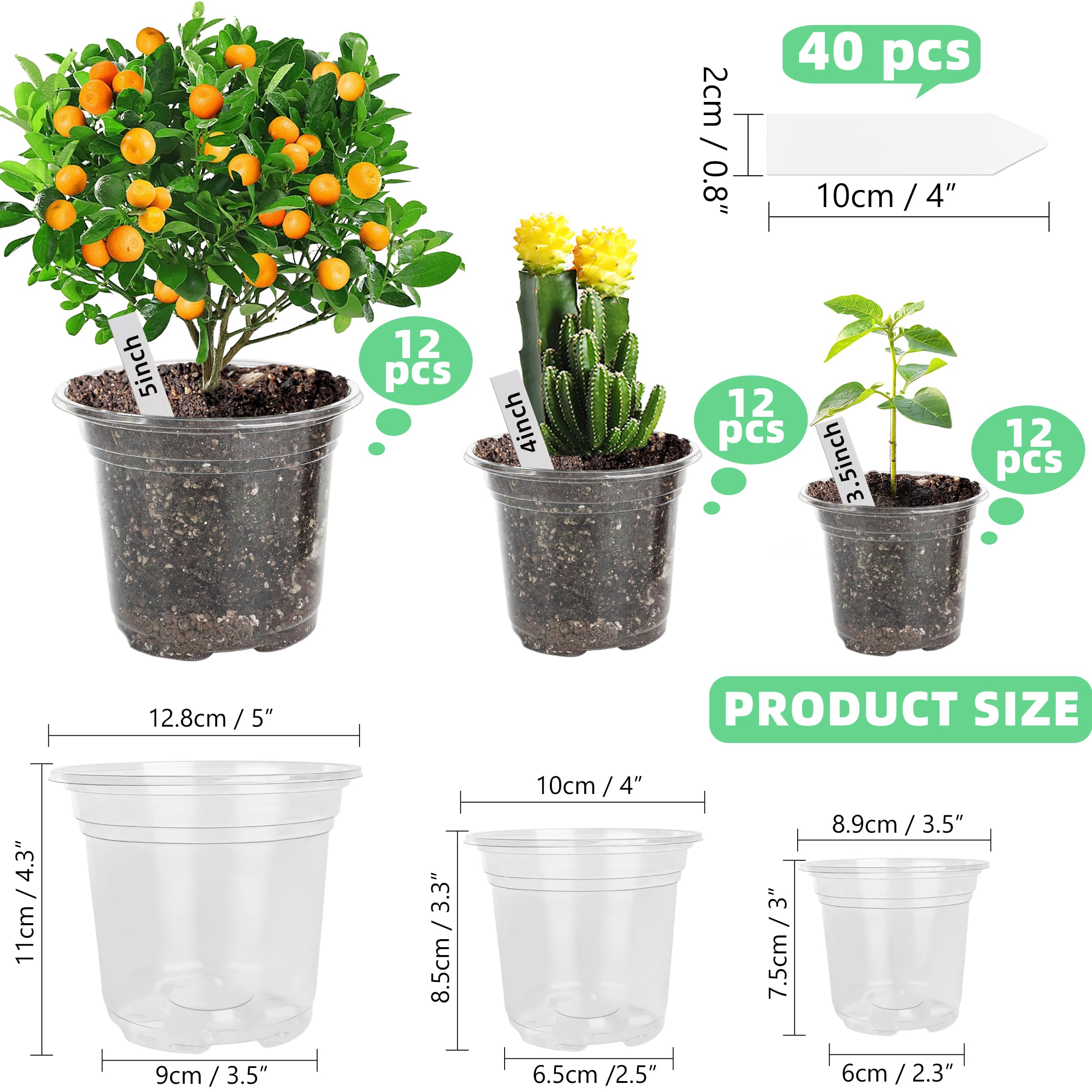 LOCONHA clear 4-inch seed starter pot designed for compact seedling setups and labeling.
