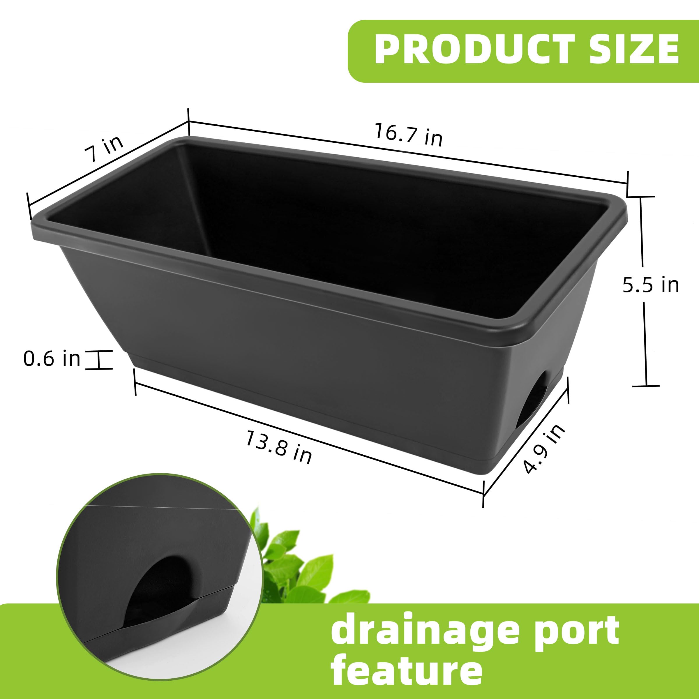 LOCONHA durable plastic plant pots designed for sun, rain, and snow