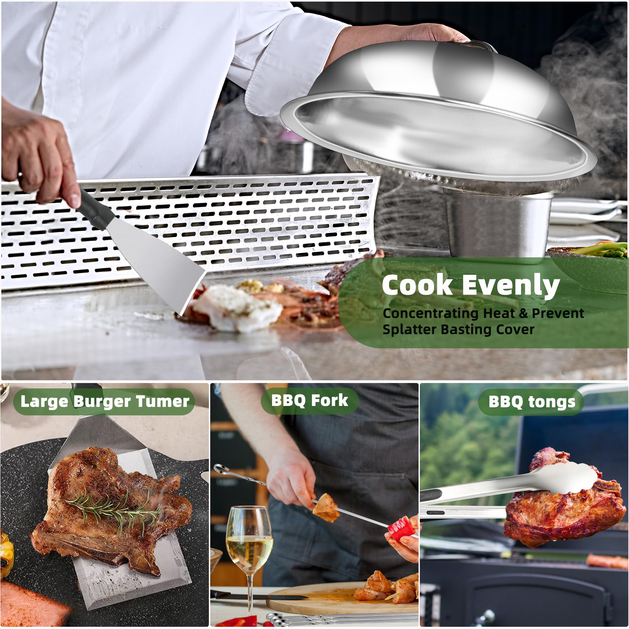 LOCONHA extended spatulas reach griddle corners for precise flipping