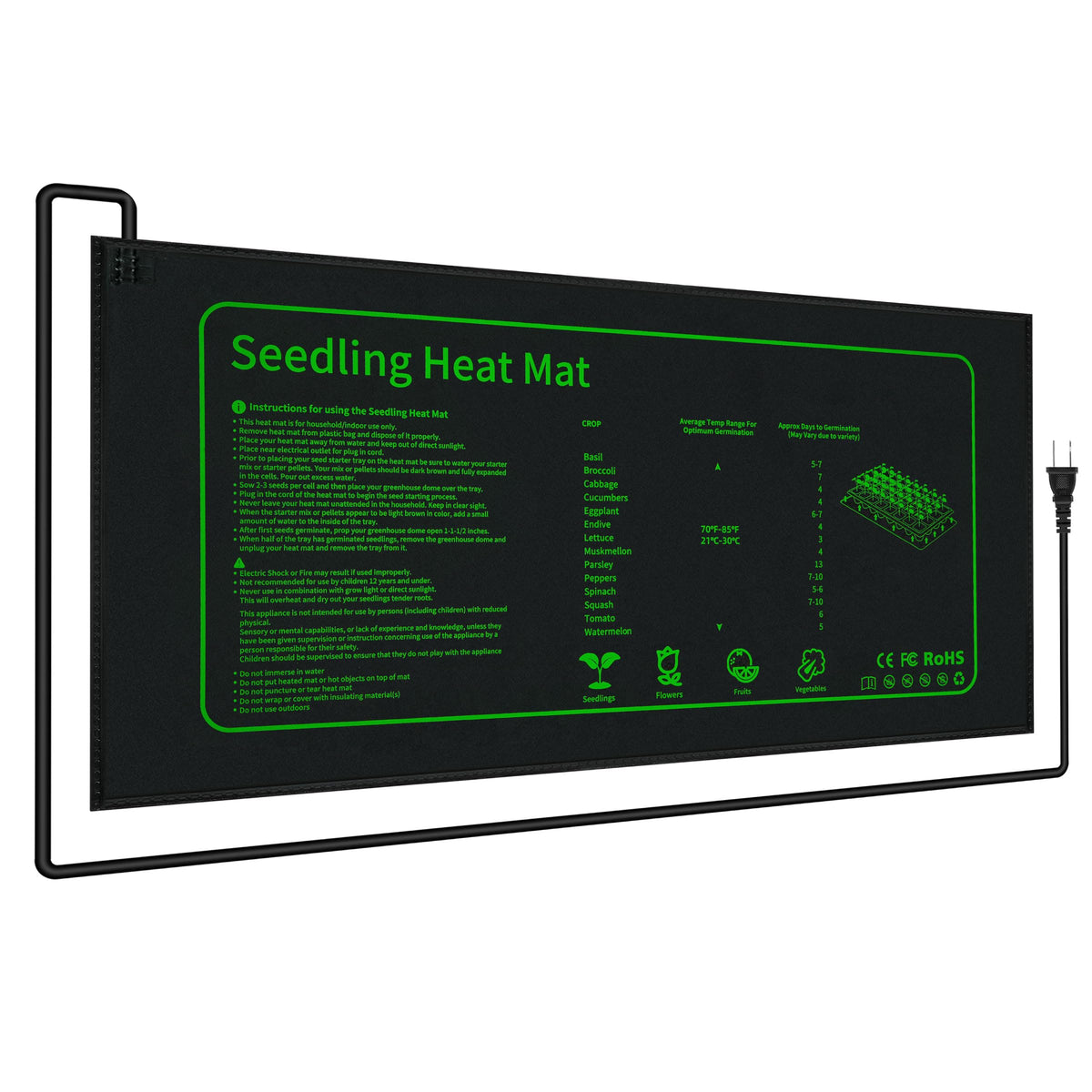 LOCONHA Seedling Heat Mat in use under a seed tray for even warmth.
