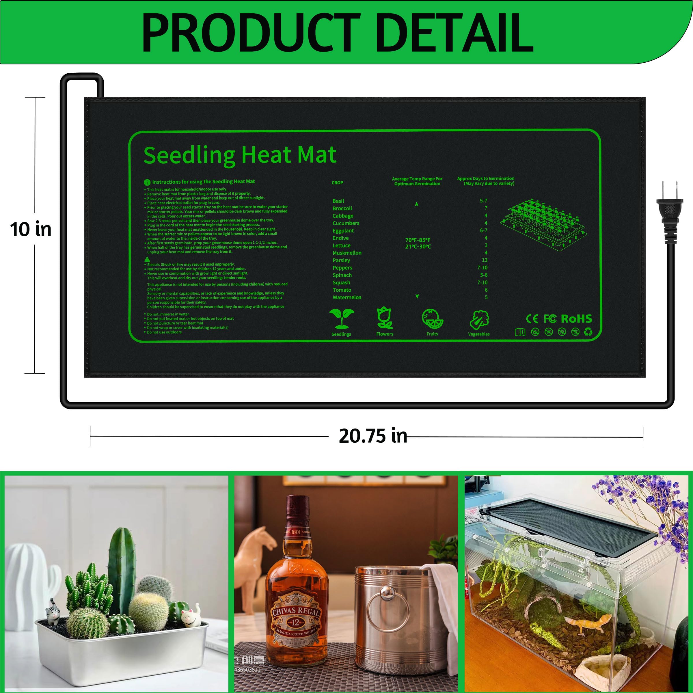 LOCONHA seedling heat mat rolled for easy storage after planting season