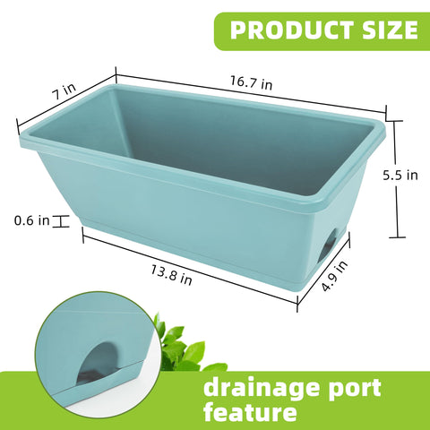 LOCONHA window box planter drainage saucer closeup showing attached tray
