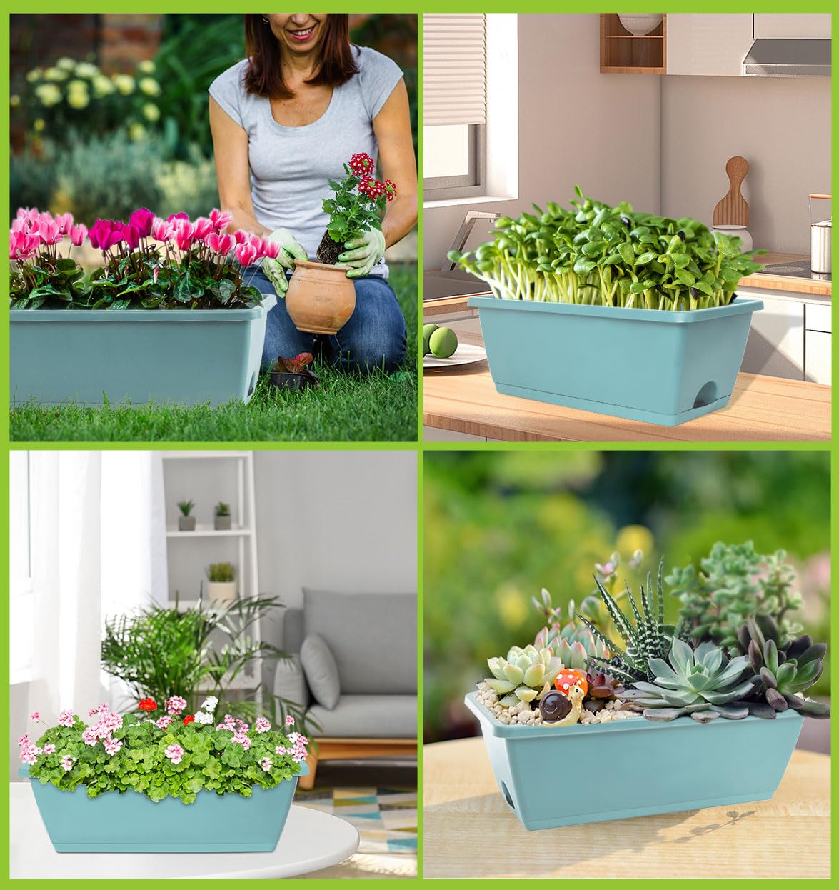 LOCONHA window box planter outdoor garden arrangement on patio