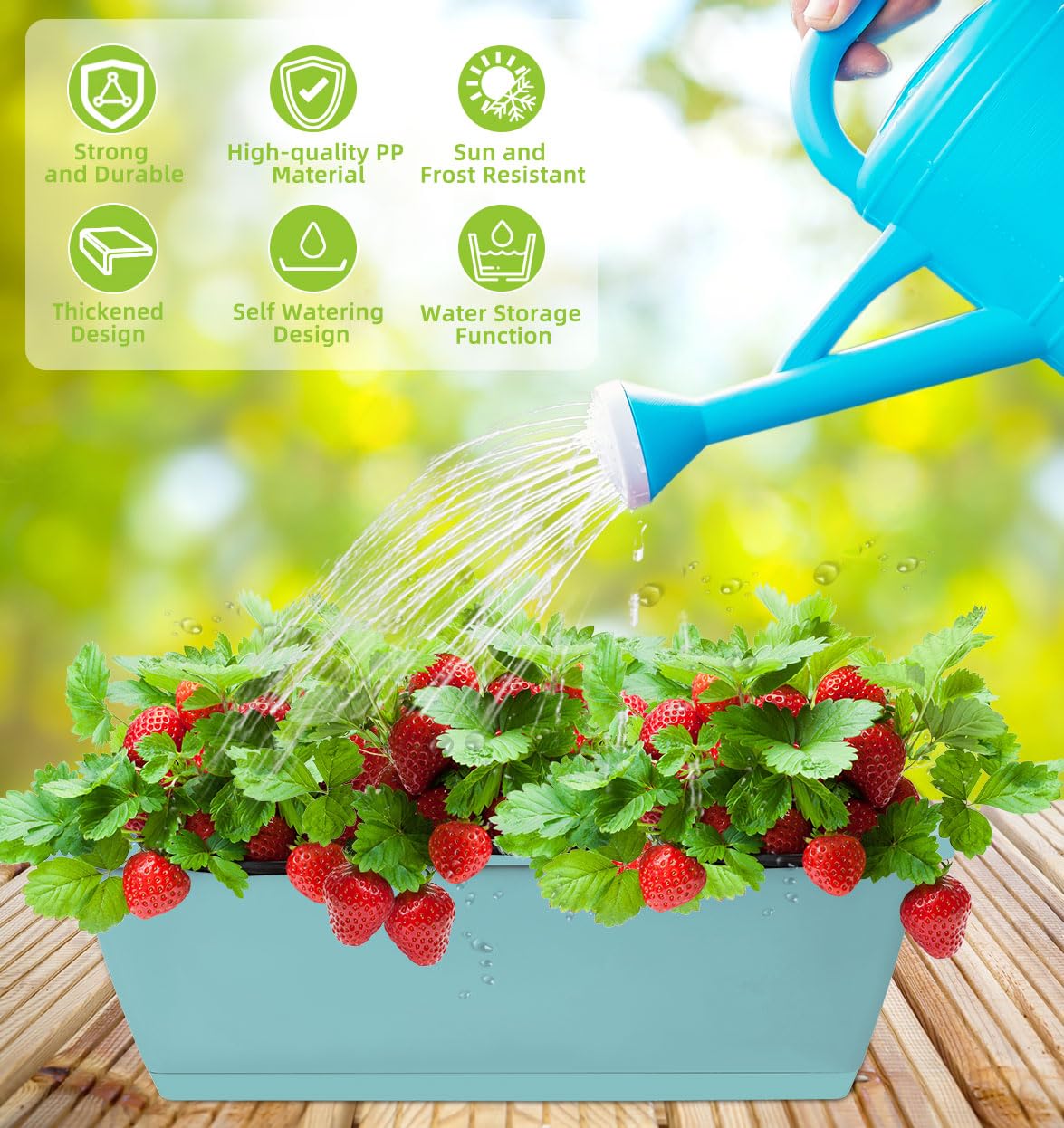 LOCONHA window box planter water inlet view for direct watering
