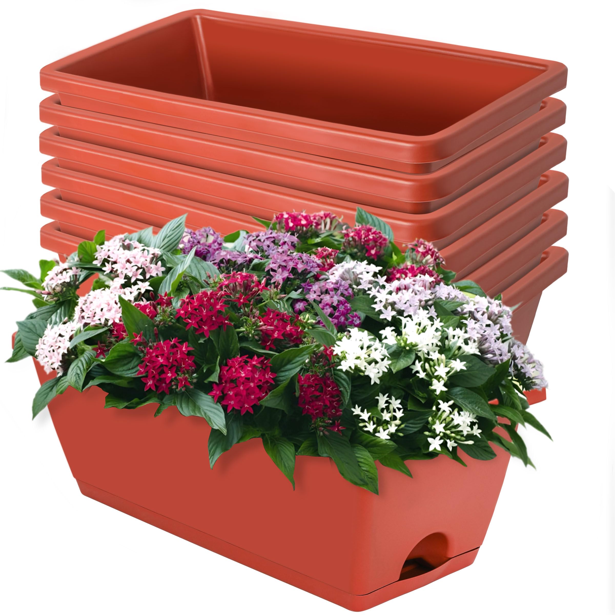 LOCONHA window box planter 7-pack on a sunny patio for compact gardening.