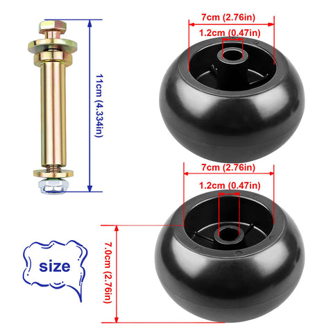 LOCOPOW 4-pack deck wheels, ready to replace worn parts and restore even cuts.