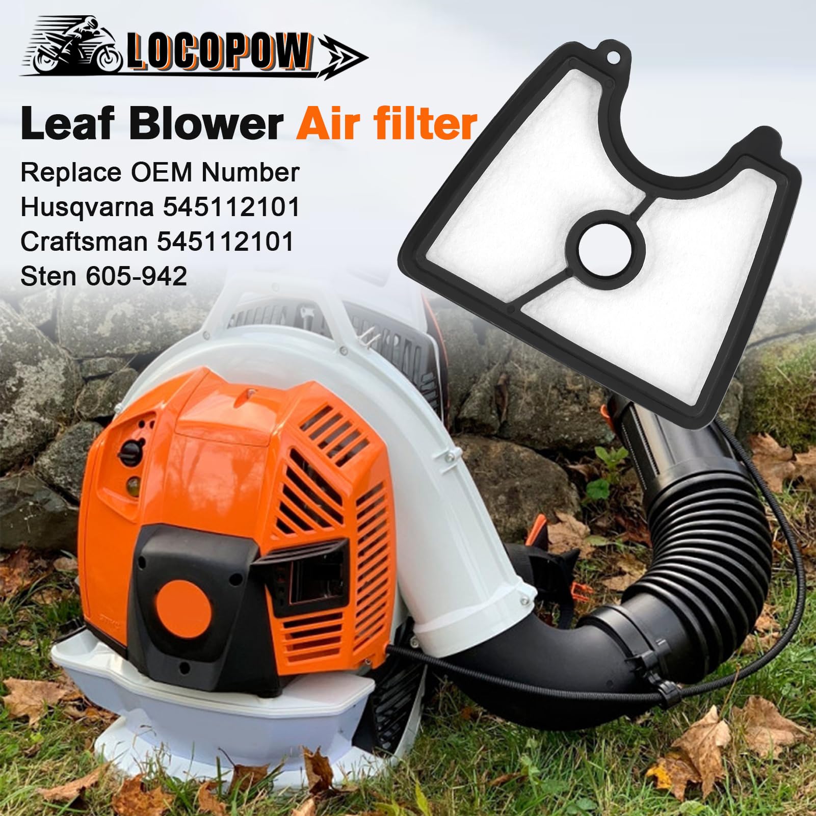 LOCOPOW air filter for Craftsman 358794810-811, keeps engine clean