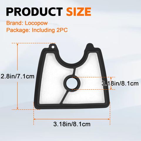 LOCOPOW air filter for Husqvarna 125BX, dust blocking and durable seal